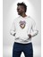 Kalp Damar Renkli Boyalı Kadın Erkek Beyaz Kapüşonlu Sweatshirt Hoodie 1