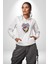 Kalp Damar Renkli Boyalı Kadın Erkek Beyaz Kapüşonlu Sweatshirt Hoodie 4