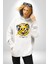 Sebep Olmadan Mutlu Ol Kadın Erkek Beyaz Kapüşonlu Sweatshirt Hoodie 1