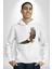 Kartal Özgürlük Kadın Erkek Beyaz Kapüşonlu Sweatshirt Hoodie 4