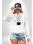 Kahve Müzik Nota Kadın Erkek Beyaz Kapüşonlu Sweatshirt Hoodie 1