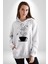 Kahve Müzik Nota Kadın Erkek Beyaz Kapüşonlu Sweatshirt Hoodie 5