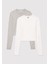2li Uzun Kollu Crop Basic Tişört 1613021-88467 1