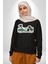 Ufo Gören Masum Köylü Yazılı Kadın Erkek Siyah Sweatshirt 4