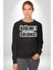 Üzülme Gülümse Yazılı Kadın Erkek Siyah Sweatshirt 1