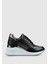Siyah Deri Kadın Sneaker 1