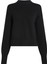 Dik Yaka Standart Nakışlı Siyah Kazak Kadın Ck Intarsıa Loose Sweater 1