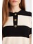 Regular Fit Polo Yaka Düğmeli Çizgili Kazak Tunik D2442AX24WN 5