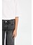 Kız Çocuk Wide Leg Jean Pantolon Yırtık Detaylı Geniş Bol Paça Cepli Antrasit D3372A824WN 5