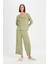 Pijama Takım Viskon Puantiyeli Uzun Kollu Üst Beli Lastikli Alt-Fall in Love D5659AX24AU 3