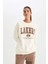 DeFacto Fit NBA Los Angeles Lakers Oversize Geniş Kalıp Bisiklet Yaka Kalın Sweatshirt A9550AX24AU 4