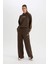 Fit Kalın Eşofman Altı Wide Leg Geniş Paça Cepli Standart Boy D4989AX24AU 3