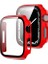 Çerçeve Kılıf Komple Önü Kapatan Mika Ekran Kırılmaz Cam Korumalı Kırmızı Apple Watch Seri 2 3 4 5 6 Se 44MM ile Uyumlu Ürün 1