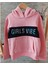 Pembe, Kapüşonlu, Kabartma Yazılı, Şardonlu,kız Çocuk Sweatshirt 2