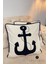 Marin Serisi Çapa Punch Panç Desen Nakışlı Kırlent Kılıfı 1 Adet 43x43cm 4