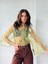 Tasarım Desenli Organze Mini Kimono Kadın Açık Yeşil 5