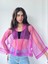 Tasarım Organze Mini Kimono Kadın Fuşya 5