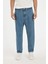 %100 Pamuk Relaxed Slouchy Fit Rahat Kesim Havuç Kalıp Normal Bel Daralan Paça Jean Kar Yıkamalı Pantolon D7562AX24AU 1