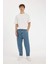 %100 Pamuk Relaxed Slouchy Fit Rahat Kesim Havuç Kalıp Normal Bel Daralan Paça Jean Kar Yıkamalı Pantolon D7562AX24AU 2