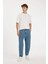 %100 Pamuk Relaxed Slouchy Fit Rahat Kesim Havuç Kalıp Normal Bel Daralan Paça Jean Kar Yıkamalı Pantolon D7562AX24AU 3
