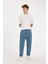 %100 Pamuk Relaxed Slouchy Fit Rahat Kesim Havuç Kalıp Normal Bel Daralan Paça Jean Kar Yıkamalı Pantolon D7562AX24AU 4