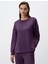 Mor Bisiklet Yaka Uzun Kollu Oversize Sweatshirt 1