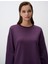 Mor Bisiklet Yaka Uzun Kollu Oversize Sweatshirt 5