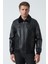 Armagh 5005 Slim Fit Torba Cep Kuzu Derisi Mont Siyah 4