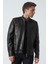 Bath 5007 Aleko Slim Fit Kuzu Derisi Mont Siyah 1