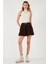 Streç Standart Fit Pileli Kışlık Mini Şort Etek Bayan Şort Etek 611SR00016 4