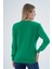 Kadın Yeşil %100 Organik Pamuk Bisiklet Yaka Triko Kazak Bluz TRIST-6101 7