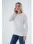 Kadın Ekru %100 Organik Pamuk Bisiklet Yaka Triko Kazak TRIST-6101 2
