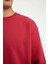 Oversize Geniş Kalıp Bisiklet Yaka Kalın Basic Düz Sweatshirt T5139AZ24AU 4