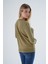 Kadın Olive %100 Organik Pamuk Bisiklet Yaka Triko Kazak TRIST-6101 6