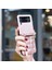 Anti-Düşen Telefon Kılıfı Için Samsung Galaxy Z Flip4 5g Telefon Kılıfı Omuz Askısı ile Kare Izgara Deri Kapak-Gül Altın (Yurt Dışından) 5