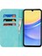 Anti-Düşen Telefon Kılıfı Için Samsung Galaxy A15 5g Kılıf Buzağı Dokusu 3 Kart Yuvaları Renk Ekleme Deri Telefon Kapağı-Açık Mavi + Koyu Mavi (Yurt Dışından) 2