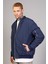 Lacivert Regular Fit /krinkıl Kumaş Içi Kapitone Pilot Erkek Ceket (Ilkbahar-Sonbahar-Kış) 2