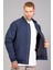 Lacivert Regular Fit /krinkıl Kumaş Içi Kapitone Pilot Erkek Ceket (Ilkbahar-Sonbahar-Kış) 3