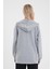 Kadın Grace Gri Melanj Kapüşonlu Fermuarlı Regular Fit Basic Sweatshirt 4