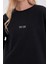 Kadın Cindy Siyah Logo Baskılı Bisiklet Yaka Şardonlu Sweatshirt 3
