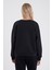 Kadın Cindy Siyah Logo Baskılı Bisiklet Yaka Şardonlu Sweatshirt 4