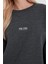 Kadın Cindy Antrasit Logo Baskılı Bisiklet Yaka Şardonlu Sweatshirt 3