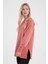 Kadın Bisiklet Yaka Gül Kurusu Yanı Yırtmaçlı Regular Fit 3 Iplik Sweatshirt 3