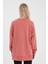 Kadın Bisiklet Yaka Gül Kurusu Yanı Yırtmaçlı Regular Fit 3 Iplik Sweatshirt 4