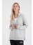 Kadın Gwen Gri Yanı Yırtmaçlı Fermuarlı Sweatshirt 1