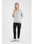 Kadın Gwen Gri Yanı Yırtmaçlı Fermuarlı Sweatshirt 2
