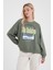 Kadın Holiday Haki Baskılı Sweatshirt 1
