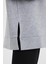 Kadın Bisiklet Yaka Gri Melanj Yanı Yırtmaçlı Regular Fit 3 Iplik Sweatshirt 3