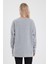 Kadın Bisiklet Yaka Gri Melanj Yanı Yırtmaçlı Regular Fit 3 Iplik Sweatshirt 4