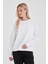 Kadın Rhona Beyaz Bisiklet Yaka Regular Fit 3 Iplik Sweatshirt 1